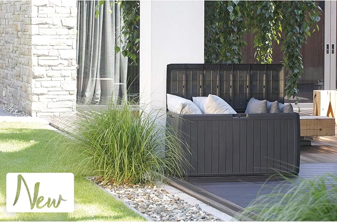 Prosperplast Boxe Board 290 liters Plastic Garden Baul ocher 116 x 47 x 59.5 cm, Ochre Dark, 290 L