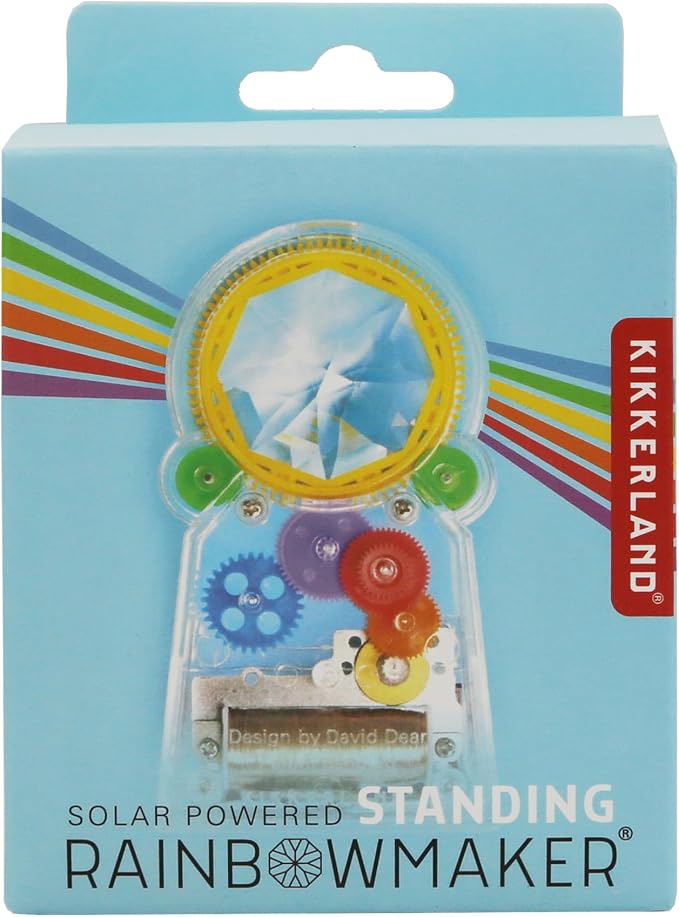 Kikkerland Solar Powered Rainbow Maker – Prism Suncatcher, Fun Home Window Decor – Unique Gift for Christmas & Birthdays – Standing Crystal
