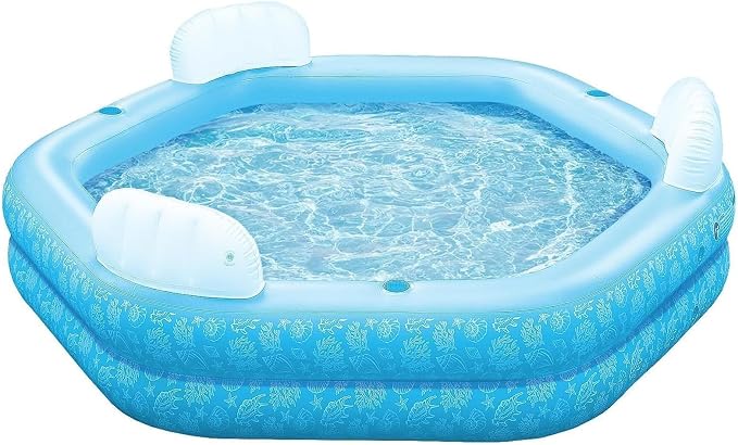 Inflatable Pool for Kids and Adults, PY SUPER MODE 85" x 85" x 23" Oversized Thickened Family Swimming Pool for Toddlers, Outdoor, Garden, Backyard, Water Party -Printed