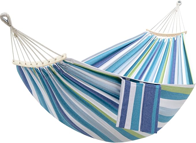 GAFETE Double Hammock for Outside with Tree Straps, Replacement for Stand(Lagoon Blue, Medium)