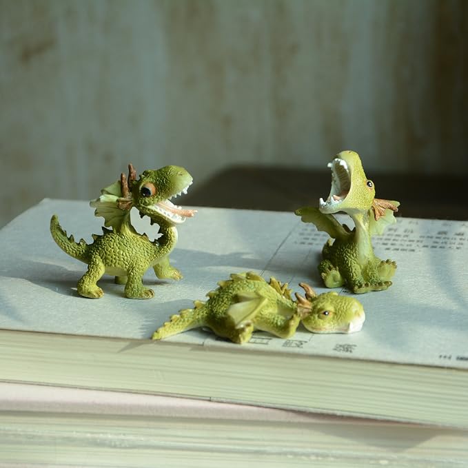 Top Collection Miniature Fairy Garden and Terrarium Statue, Mini Dragon Roaring