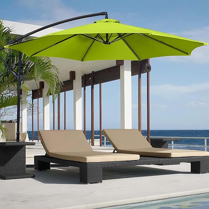 9ft Patio Umbrella Replacement Canopy for 8 Rib, Outdoor Table Market Yard Umbrella Replacement Top Cover (Canopy Only),Grass Green