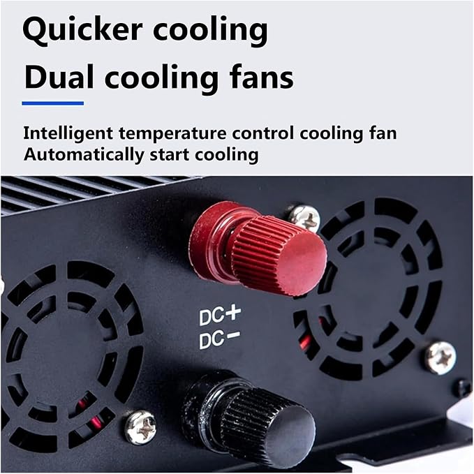 1500W DC 12V/24V/48V/60V/72V Pure Sine Wave Inverter Charger Split Phase DC Input AC Output 110V/220V Low Frequency Solar Power Inverter Converter(Size:24v to 220v)