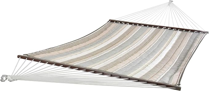 Vivere Fade Resistant Quilted Hammock with Spreader Bars - 450 lb Capacity (Dove)