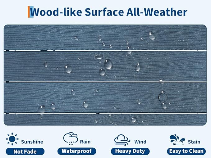 GAOMON Outdoor Patio Dining Chairs Set of 4, All-Weather HDPE Garden Dining Chairs with Armrests, Wide Seat and Sturdy Frame,Waterproof Design, for Garden, Backyard, Deck, Navy Blue