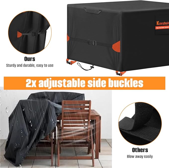 Kovshuiwe Outdoor Table Cover Square, 32 inch Square Patio Table Cover, Waterproof Cover Outdoor Patio Furniture Cover - 32'' x 32'' x 28'' Inch(Black)
