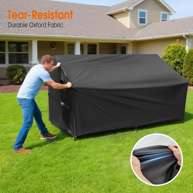 Outdoor Sofa Cover, 75 Inch Waterproof Paito Couch Loveseat Cover, Furniture Covers for Outdoor Seating for Winter - 75 x 35 x 35 Inch, Black