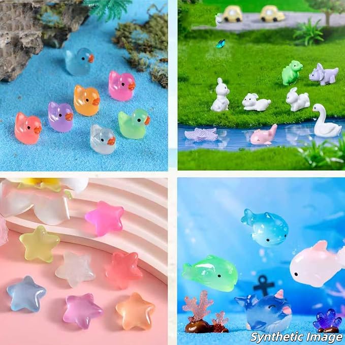 300 Pcs Mini Resin Animals Figurines, Mixed Tiny Resin Figures Bulk for Easter Egg Fillers Stuffers Fairy Garden Accessories Miniature Dollhouse Decorations DIY Slime Charms for Crafts Party Favors