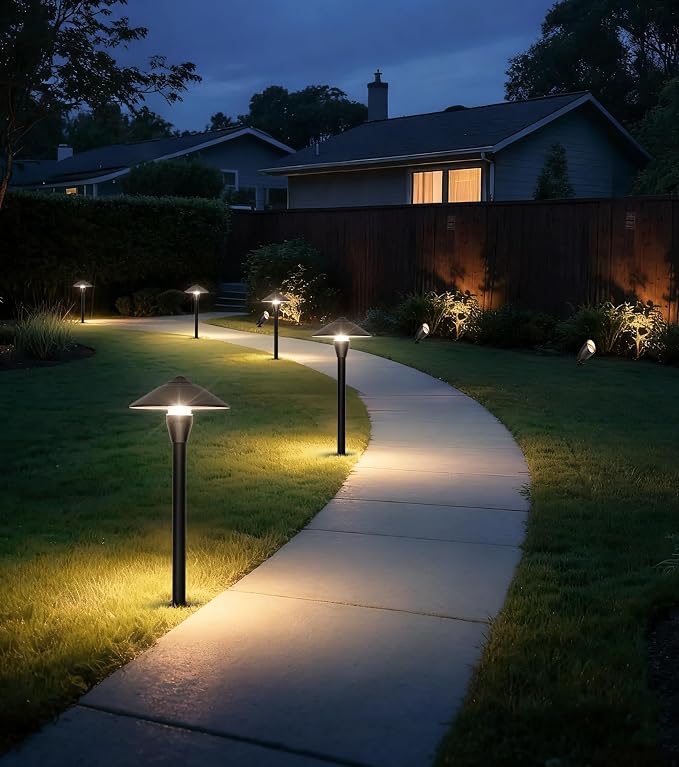 LUTEC 12V Low Voltage Landscape Lighting, Die-cast Aluminum Spot Lights with Connectors, Low Voltage Pathway Lights with Spotlights Waterproof for Tree Garden Yard Pathway, 12 Pack