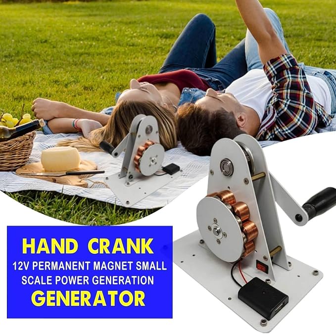Outdoor DC 1-36V Output Portable Generator USB Fast Charging Portable Hand Generator 50W Portable Pedal Generator Emergency Camping Survival