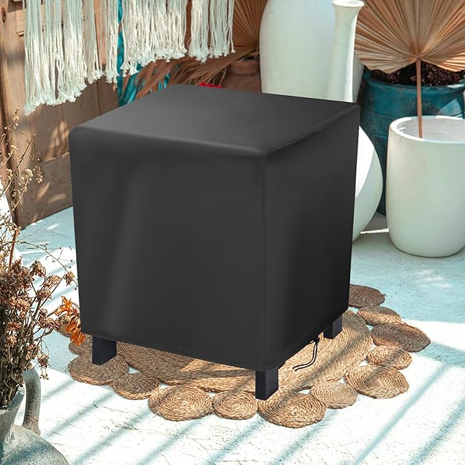 Outdoor Square Coffee Table Cover, 18 Inch Patio Small Side Table Cover for Outside,Waterproof for Patio Furniture - 18 x 18 x 18 Inch