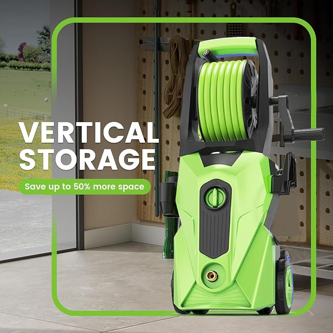 Pressure Washer 5001PSI Power Washers Powered with 33ft Pressure Hose, 4 Nozzle and Foam Cannon, powerwashers for Home, Cars, Fences, Patio, Green