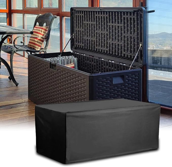 Patio Deck Box Cover, Waterproof Storage Box Covers for Outdoor and Indoor Furniture (48"x24"x22")