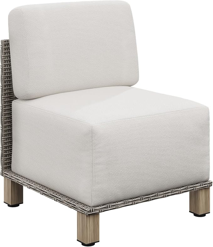 Aoxun Patio Furniture Set, Wicker Outdoor Sectional Sets | 10" Thick Cushions, Durable Outdoor Wicker, Ideal Conversation Furniture for Backyard, Patio & Garden