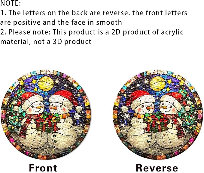 Chrismas Acrylic Stained Glass Window Hanging,Sun Catcher Decor Stained Panel Hangings Wall Art Decor, 2026 8x8inch (SCL005 Snowman)