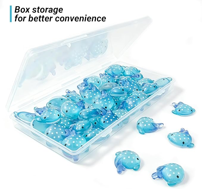 50Pcs Blue Whale Shark Resin Statue, Mini Sharks for Terrarium Decor, Garden Landscapes, Moss Scenes, Desk Miniatures, Whale Shark Decor Resin Art, Miniature Animal Figure Collectible