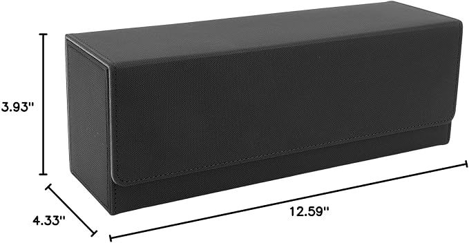 RiToEasysports Trading Card Storage Box, Large Capacity Holds 400+ Cards Magnetic Closure, Card Deck Box PU Leather with Felt Lining for Collectors, Gamers, and Card Enthusiasts