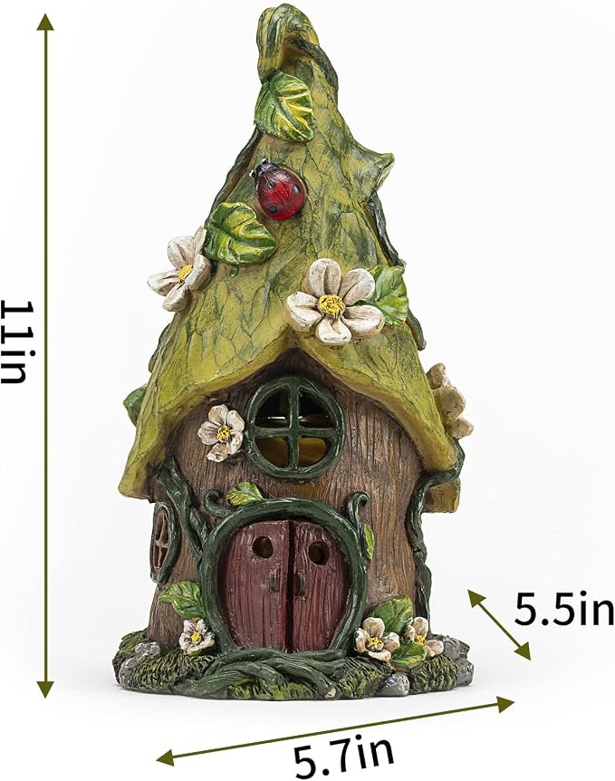 AIINY Garden Decor Outdoor Solar Statues, 9.4Inch Resin Fairy Garden Solar Lights Birthday Gifts for Women Yard Decorations, Gardening Gifts for Patio, Balcony, Porch Decor