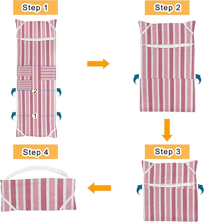 Lounge Chaise Chair Towel Cover - 1 Pc Ultra Plush & Absorbent Micro Fleece Towel Cover for Pool,Beach,Outdoor(Garden,Courtyard) | Faster Drying, Non-Slip, 2 Side Pockets | 85" x 30" - Pink