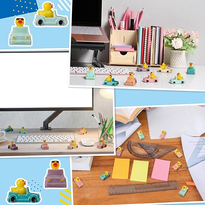 72 Pcs Mini Resin Ducks for Car Tiny Duck Miniature Duck Gifts for Vehicle Dashboard Decorations Party Favors Birthday Class Exchange Gifts