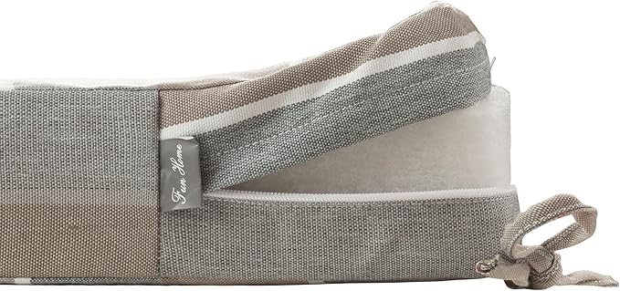 FUNHOME Outdoor Bench Cushion Cover 54 x18 x 3 inch,Water Resistant Cover with Zipper&Ties,Fade-Resistant Slipcover,Patio Porch Swing Cushion Cover Replacement Only,No Insert(Gray Stripe)
