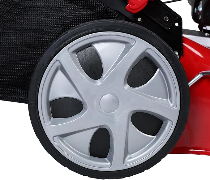 Self Propelled Gas Lawn Mower, 141CC 4-Stroke Gas Mowers, 3-in-1 Strong Power Cordless Gas Engine Lawn Mower with 20" Blade, 2850RPM Walk-Behind Lawnmower Gas with 50L Grass Tank Red