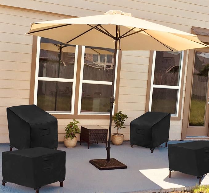 WOMACO Patio Swivel Chair Cover Waterproof Outdoor Swivel Slip Covers Outside Small Large Oversized Wicker Lawn Club Chair Furniture Protector (31" Wx31 Dx38 H(2 Pack))