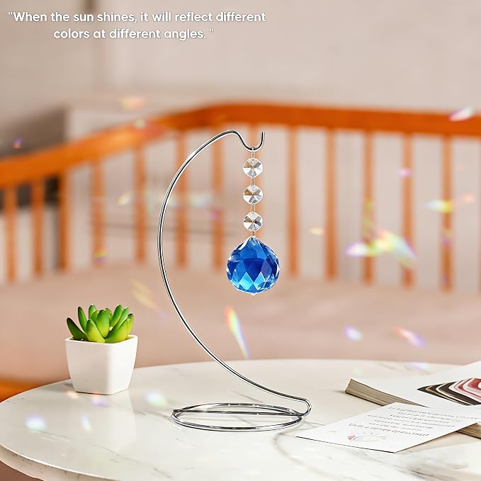 9-in Memorial Gifts,Sympathy Gifts for Loss of Loved One,40mm Crystal Suncatcher,Remembrance Gift for Loss of Mother Dad Friend Son Daughter,Sorry for Your Loss Gift,Silver Stand and a Sympathy Card