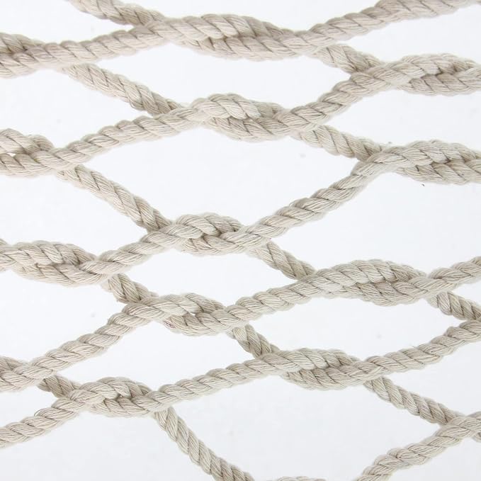 Northlight 78" White Lattice Macrame Netted Hammock with Bars