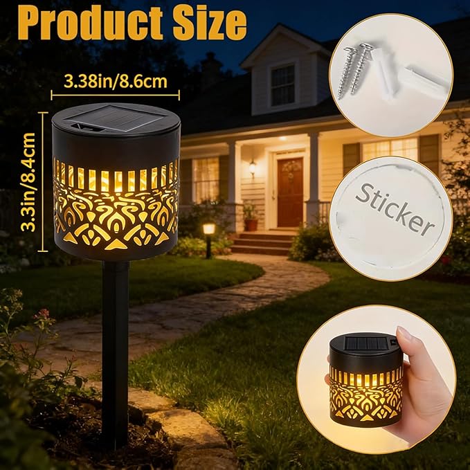 Decorative Solar Mandala Lights, 2026 New Mandala Solar Lights Outdoor, Mandala Theme Waterproof Fence Light, Shadow Projection Landscape Lighting for Backyard,Patio,Walkway,Lawn,Porch Decor (#D,4)