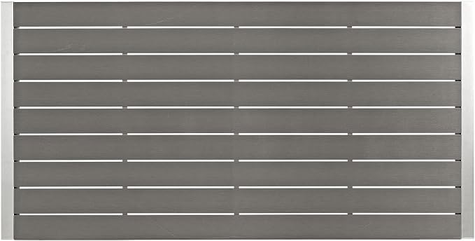 Modway Shore 7-Piece Aluminum Outdoor Patio Dining Table Set in Silver Black