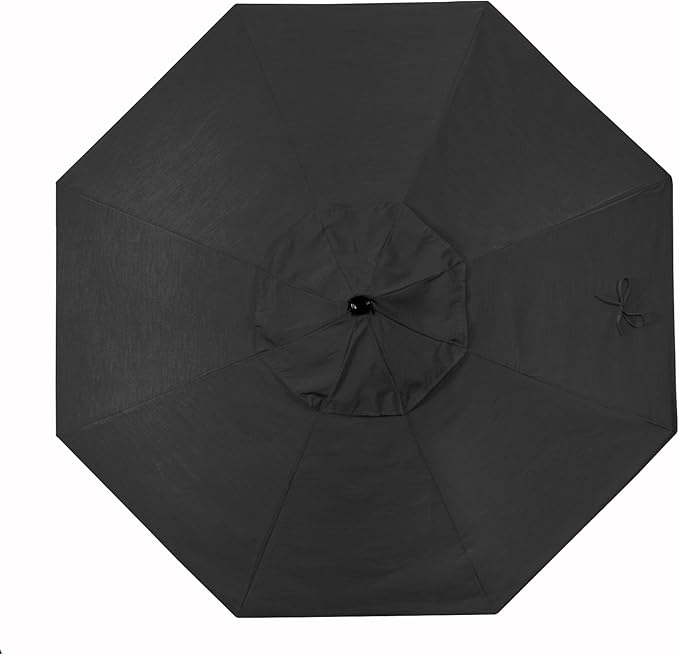 California Umbrella Replacement Canopy Cover in Sunbrella Black Umbrella, 7.5' Round