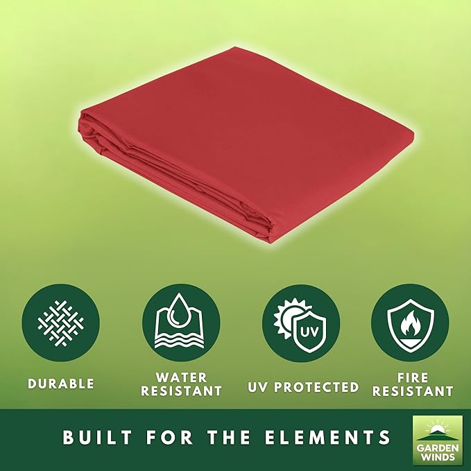 Garden Winds Reinforced RipLock 350 Replacement Canopy Top Cover Compatible with Garden Treasures 11’ Offset Umbrella Models YJAF-819R, YJAF-819D, YJAF-81903A, YJAF-81903B, YJAF-81903C - Cinnabar