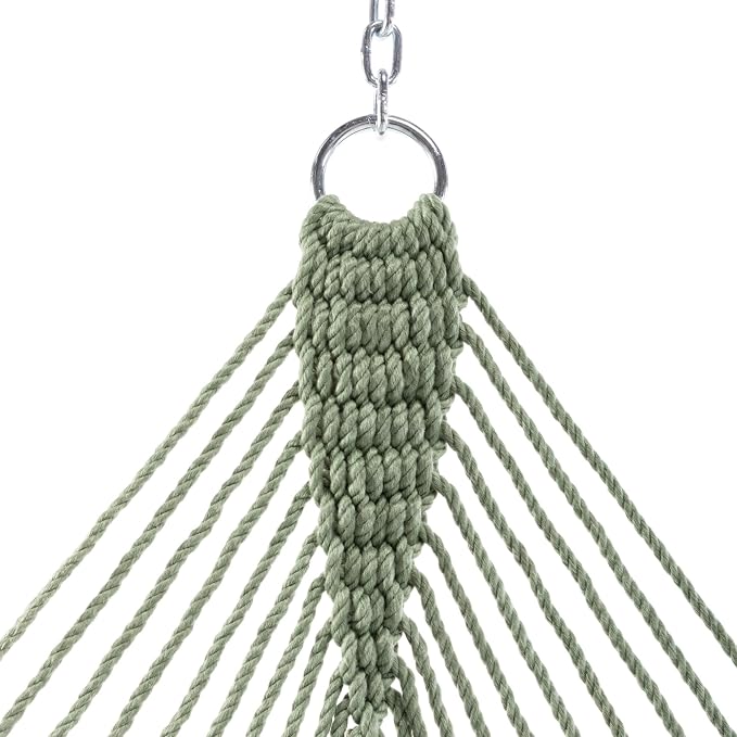 Original Pawleys Island Large Meadow DuraCord Rope Hammock – 13 ft. x 55 in., 2-Person, 450 lb Capacity, Oak Spreader Bar, Zinc-Plated Hardware, Handcrafted in the USA