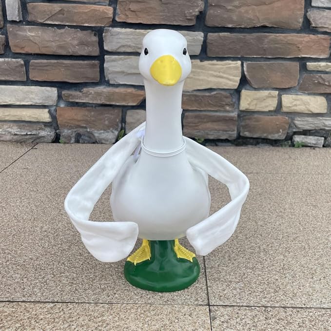 Poseable Goose Wings,Porch Goose Outfits for Cement Lawn Goose Costume | Fits 17"/23" Lawn Cement Plastic Goose Duck Decorations,for Front Outdoor Courtyard Garden Patio Yard Decoration