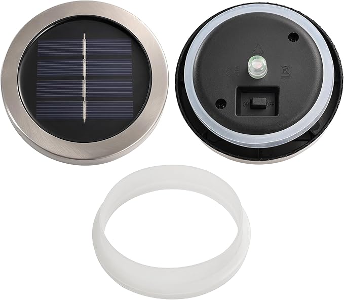 Cooo Gift for her him 4 Pack Heavy Solar Mosaic Crackle Glass Lights with Dual Solar Panels, Color-Changing RGB Lantern, Exclusive Dazzling Glass, Waterproof Outdoor Table Lamps Garden Lamp