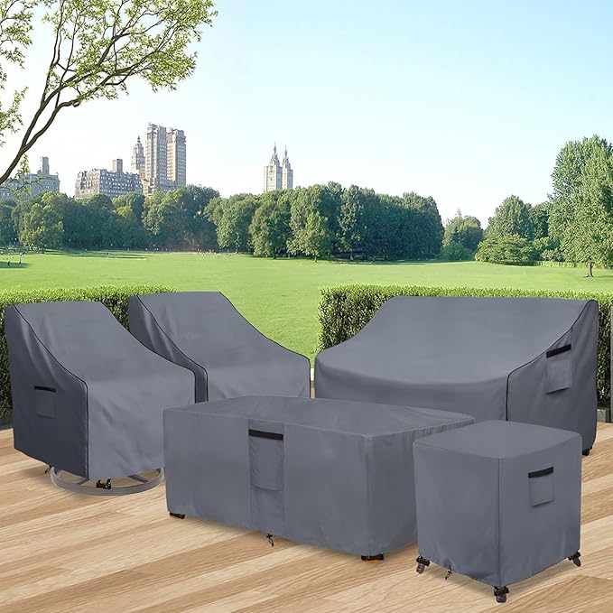 Outdoor 3-Seater Loveseat Cover,600D Heavy Duty 100% Waterproof Patio Sofa Cover,Furniture Covers for Sofa and Loveseat,85W x 38.5D x 35H Inches,Grey.