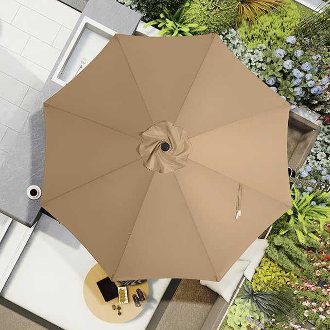MASTERCANOPY Patio Umbrella 11 ft Replacement Canopy for 8 Ribs-Red Canopy Only
