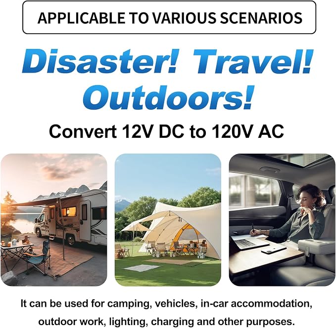 Cantonape 4000W Power Inverter 12V to 110V/120V DC to AC with LCD Display, Remote Controller 5 x AC Outlets and 4 x 3.1A USB Car Adapter for Car Truck Boat RV Solar System