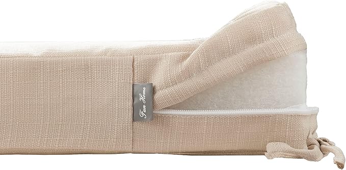 FUNHOME Outdoor Bench Cushion Cover 42 x18 x 3 inch,Water Resistant Cover with Zipper&Ties,Fade-Resistant Slipcover,Patio Porch Swing Cushion Cover Replacement Only,No Insert(Antique Beige)