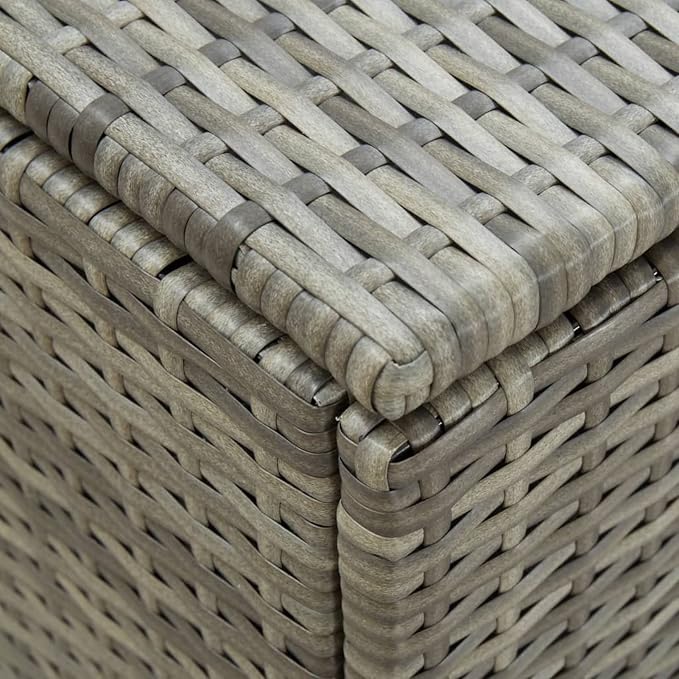 Festnight Patio Storage Box Deck Box for Patio Furniture, Outdoor Cushions, Garden Tools and Pool Toys Poly Rattan 70.9"x35.4"x29.5" Gray