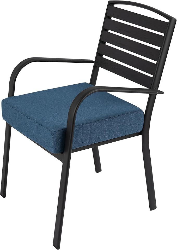 FUNHOME Outdoor Cushion Covers 18 x 18 x 4 inch,Set of 2,Non-Slip Grips Bottom,Replacement Cushion Covers for Garden Patio Furniture Couch Chair,Fade-Resistant Slipcover Only,No Insert(Denim Blue)