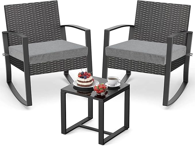 FUNHOME 2 Pack Outdoor Cushion Covers 24" x 24" x 4", No Insert! Water-Resistant Patio Chair Seat Cushion Covers with Zipper and Tie, Replacement Cover Only(Grey)