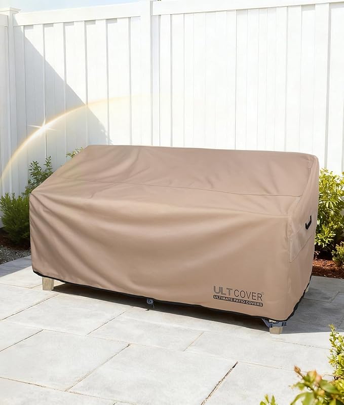 ULTCOVER Waterproof Outdoor Deep Seat Sofa Bench Cover 62W x 40D x 35H inch Patio Furniture Loveseat Cover