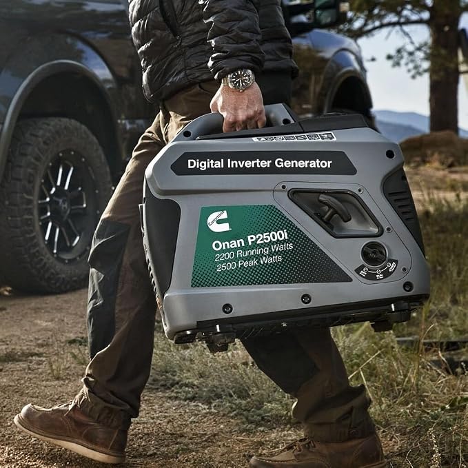 Cummins Onan P2500i Portable Digital Inverter Generator, 2200 Running Watts with 2500 Peak Watts, Perfect for Home, Camping, and RV use
