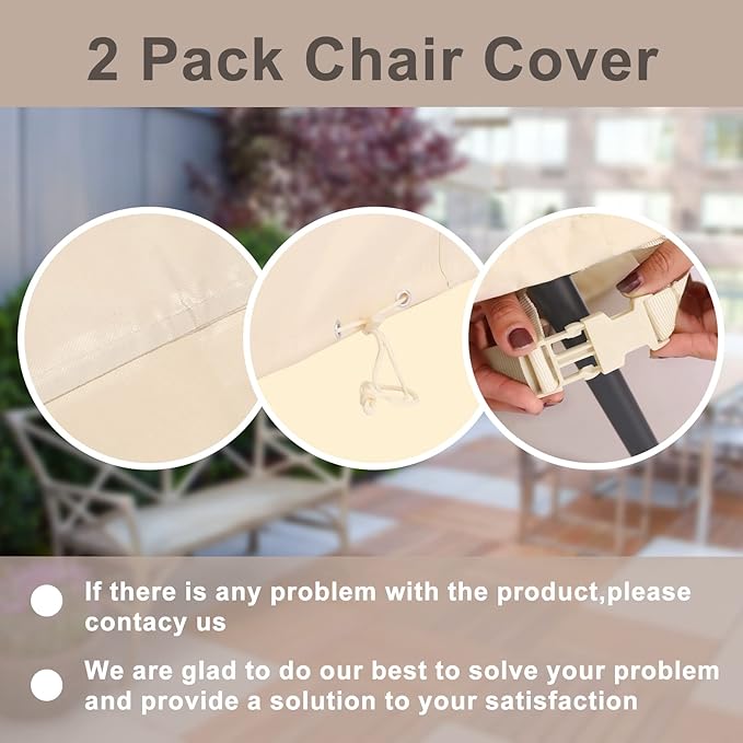 Patio Chair Cover, 600D Heavy Duty Lounge Deep Seat Cover Waterproof Outdoor Chair Covers for Lawn Furniture, All-Weather Protection Lawn Chair Covers(35" W x 38" D x 31" H)