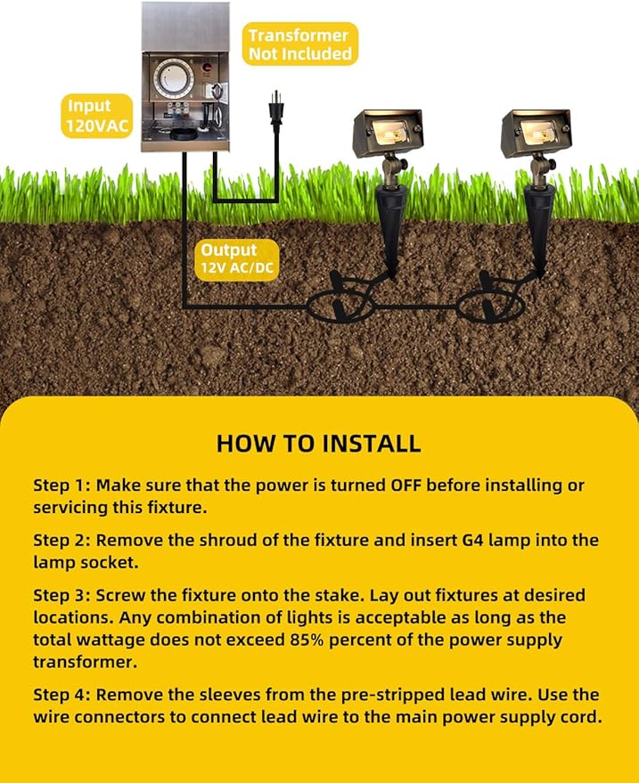 COLOER Brass Small Rectangular Flood Lights Outdoor 12 Pack with 3W 2700K Warm White LED G4 Bulb, 12V Low Voltage Landscape Outside Lights for House Illuminating Signs, Walls and Plant Material