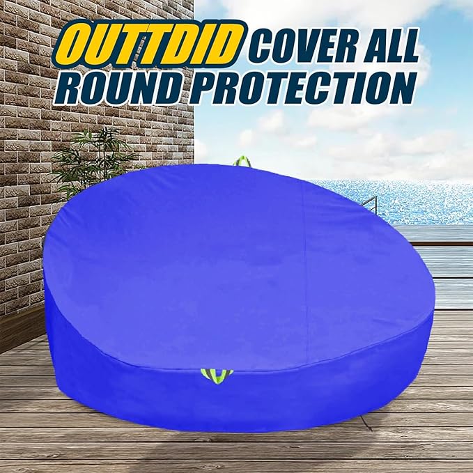 Outdoor Daybed Cover Waterproof, 600D Round Patio Sofa Cover, Heavy Duty Outdoor Canopy Daybed Sofa Cover - Ø75"X35''/18H
