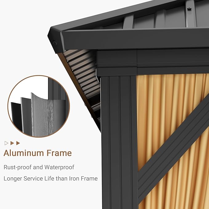 10x12 Gazebo Hardtop, Aluminum Frame Gazebos with Galvanized Steel Double Roof, Mosquito Net & Privacy Curtain,for Patio, Porch, Garden, Lawn, Deck, Backyard