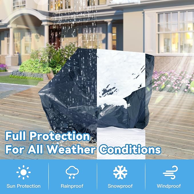 Patio Chair Covers 2 Pack Waterproof,Outdoor Furniture Covers,Windproof,Heavy Duty Outdoor Chair Cover,Fits up to 28"W x 36" D x 47"H,Grey
